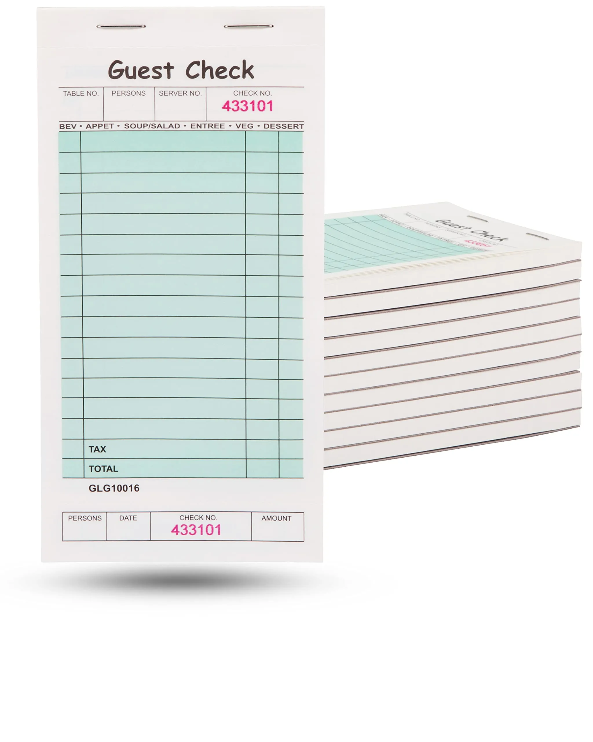 10-Pack Of 50 Page Guest Checks For Professional Restaurants  Guest Checks Books