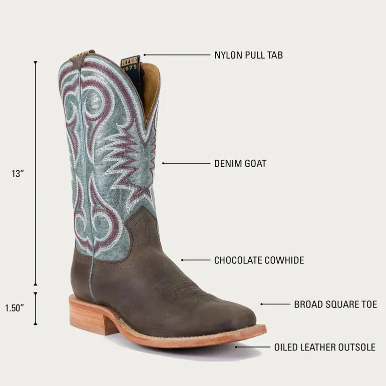 13" Hyer Men's Codell Chocolate Boots (Sizes 9-13, D/EE Widths)