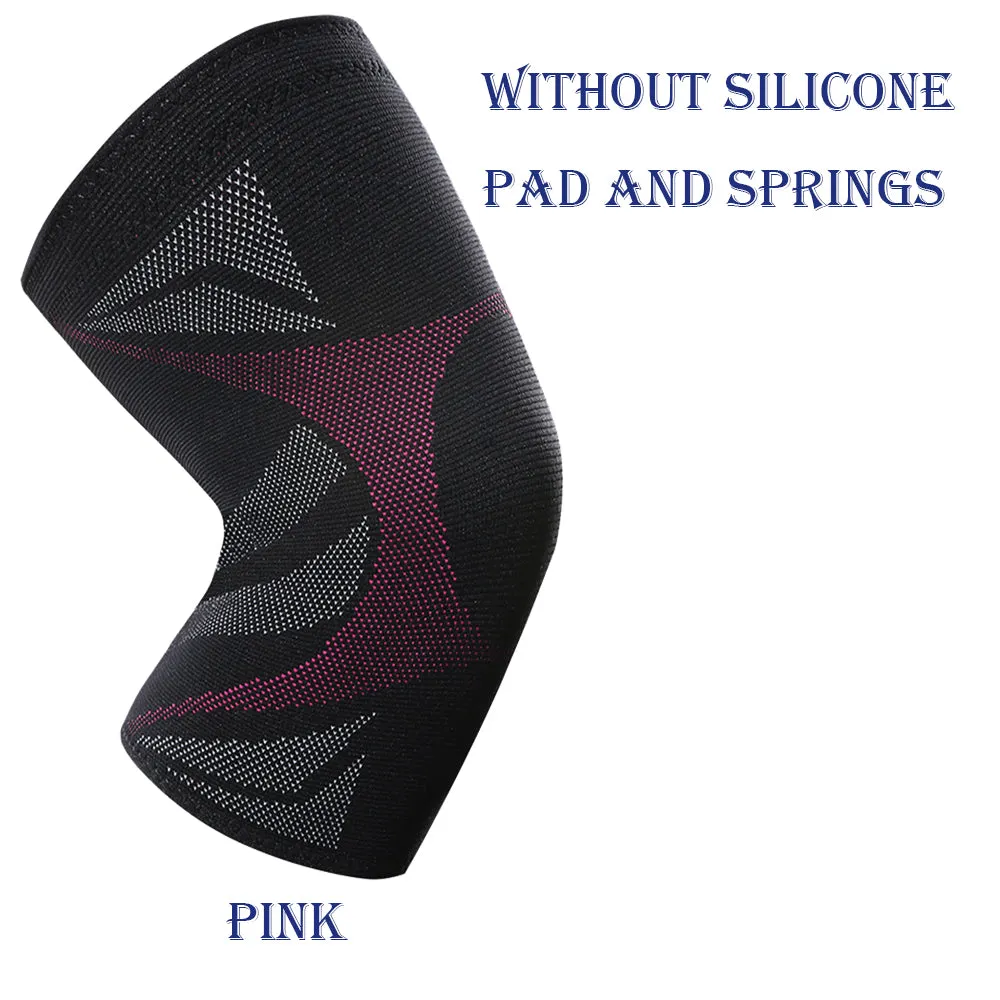 1PCS Compression Knee Support Sleeve Protector Elastic Knee Pads Brace Springs Gym Sports Basketball Volleyball Running