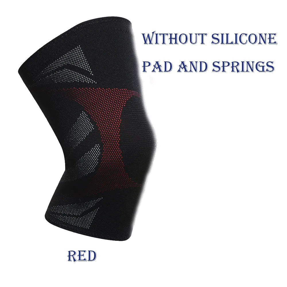 1PCS Compression Knee Support Sleeve Protector Elastic Knee Pads Brace Springs Gym Sports Basketball Volleyball Running