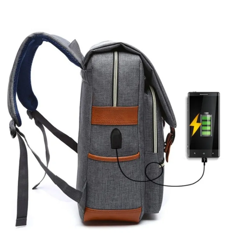 203 Outdoor Travel Shoulders Bag Computer Backpack with External USB Charging Port(Red)