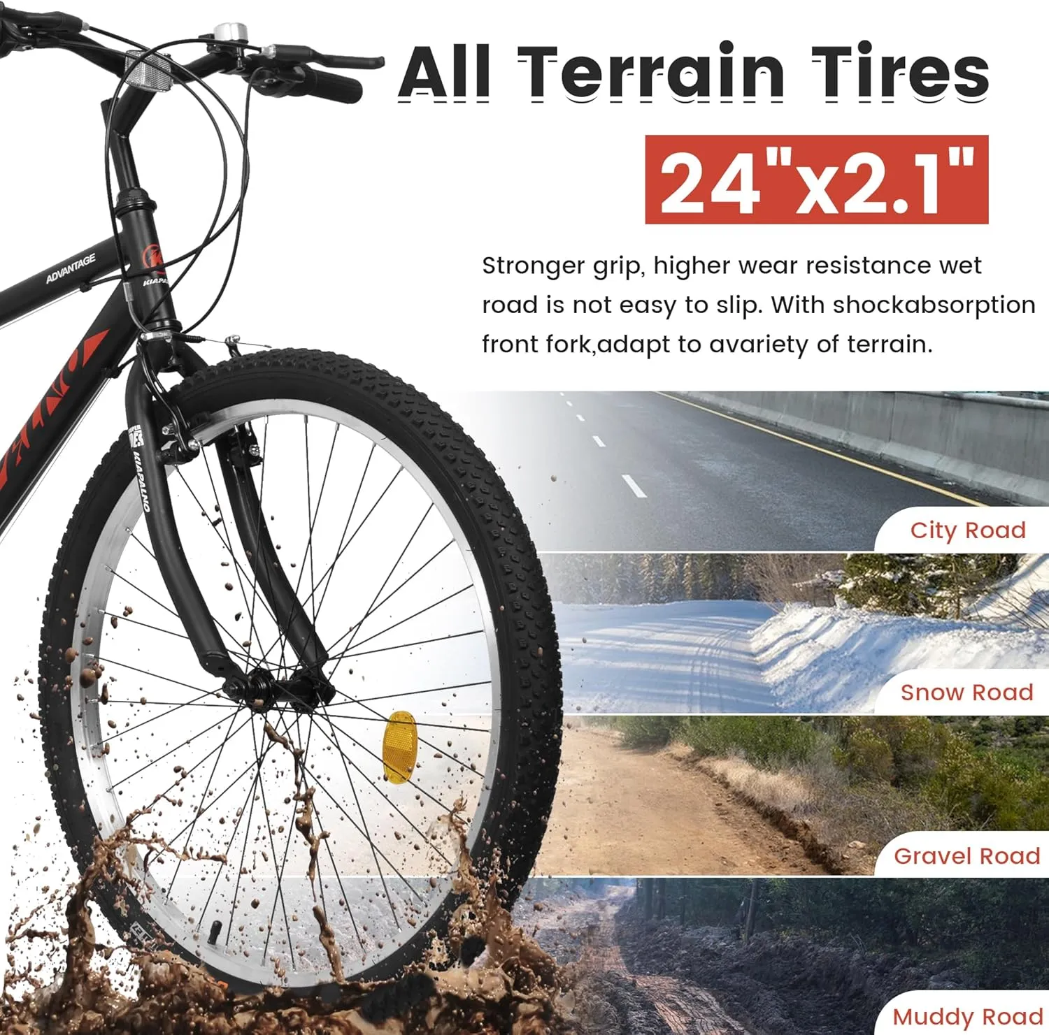 24 Inch Mountain Bike Boys Girls, Dual Full Suspension Children Bicycle to School, 21-Speed Kids Bike for 10  Years Old, Gift for Your Kids.