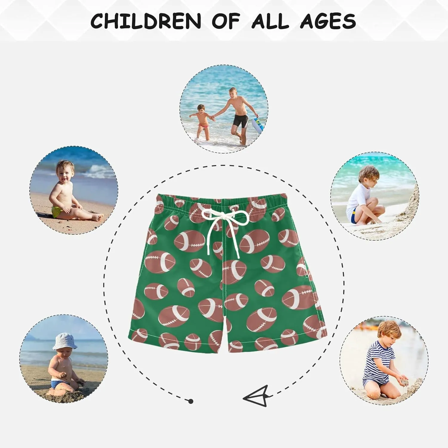 Aflyko Boys' Board Shorts Fun Swim Trunk Beach Swimwear Tropical Bathing Suit