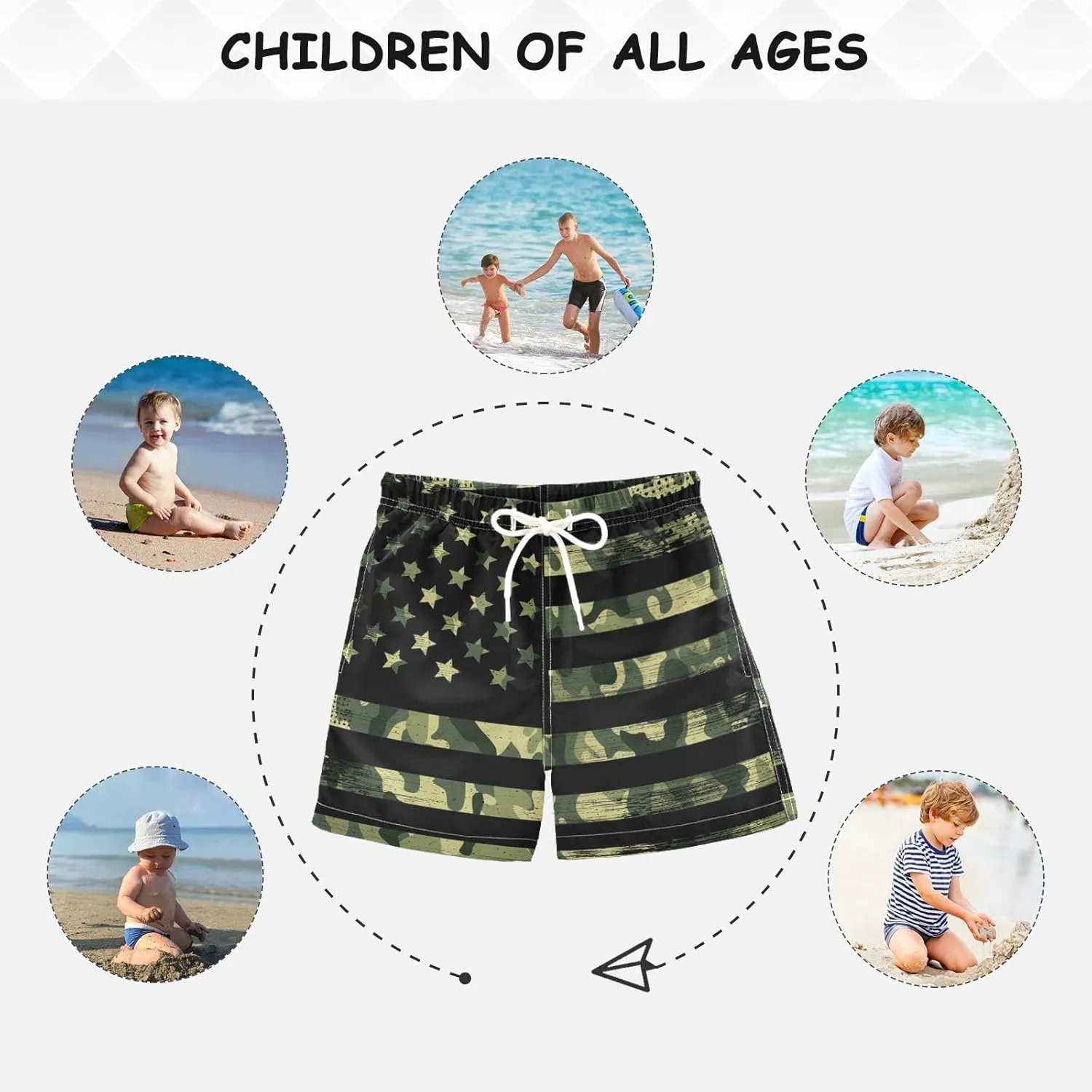 Aflyko Boys' Board Shorts Toddler Swim Trunk Girls Beach Swimwear Bathing Suit