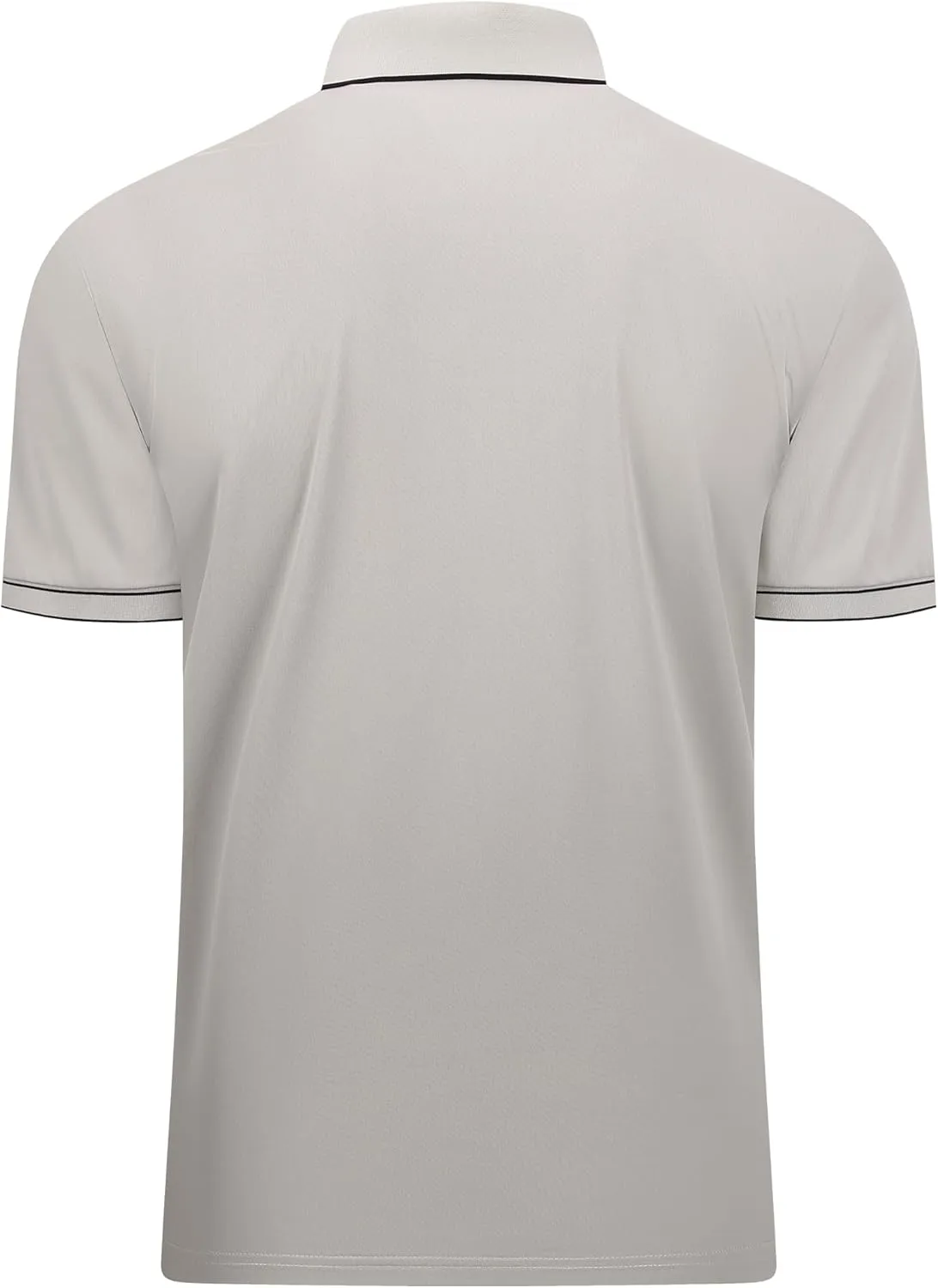 Alex Vando Mens Zipper Golf Shirt Moisture Wicking Zip Up Solid Fashion Polo Shirts