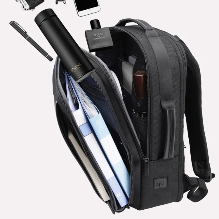 BANGE BG-S56 Waterproof Men'S Travel Backpack Large-Capacity Business Computer Backpack(Black)
