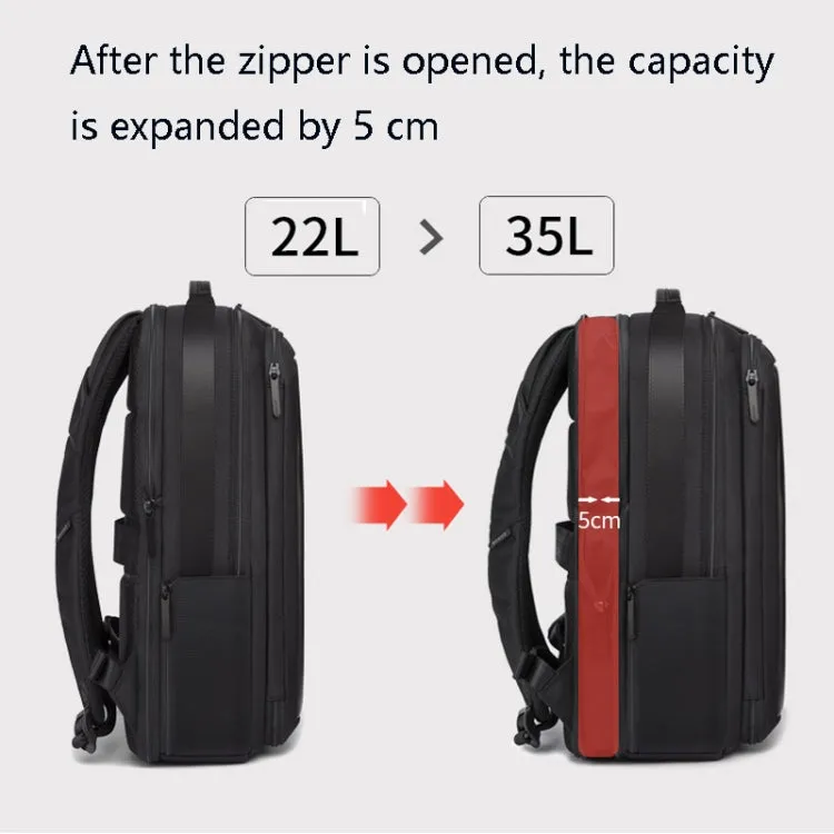 BANGE BG-S56 Waterproof Men'S Travel Backpack Large-Capacity Business Computer Backpack(Black)