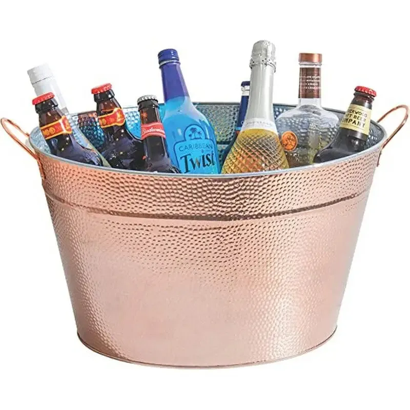 Bar Craft Copper Hammered Drinks Pail