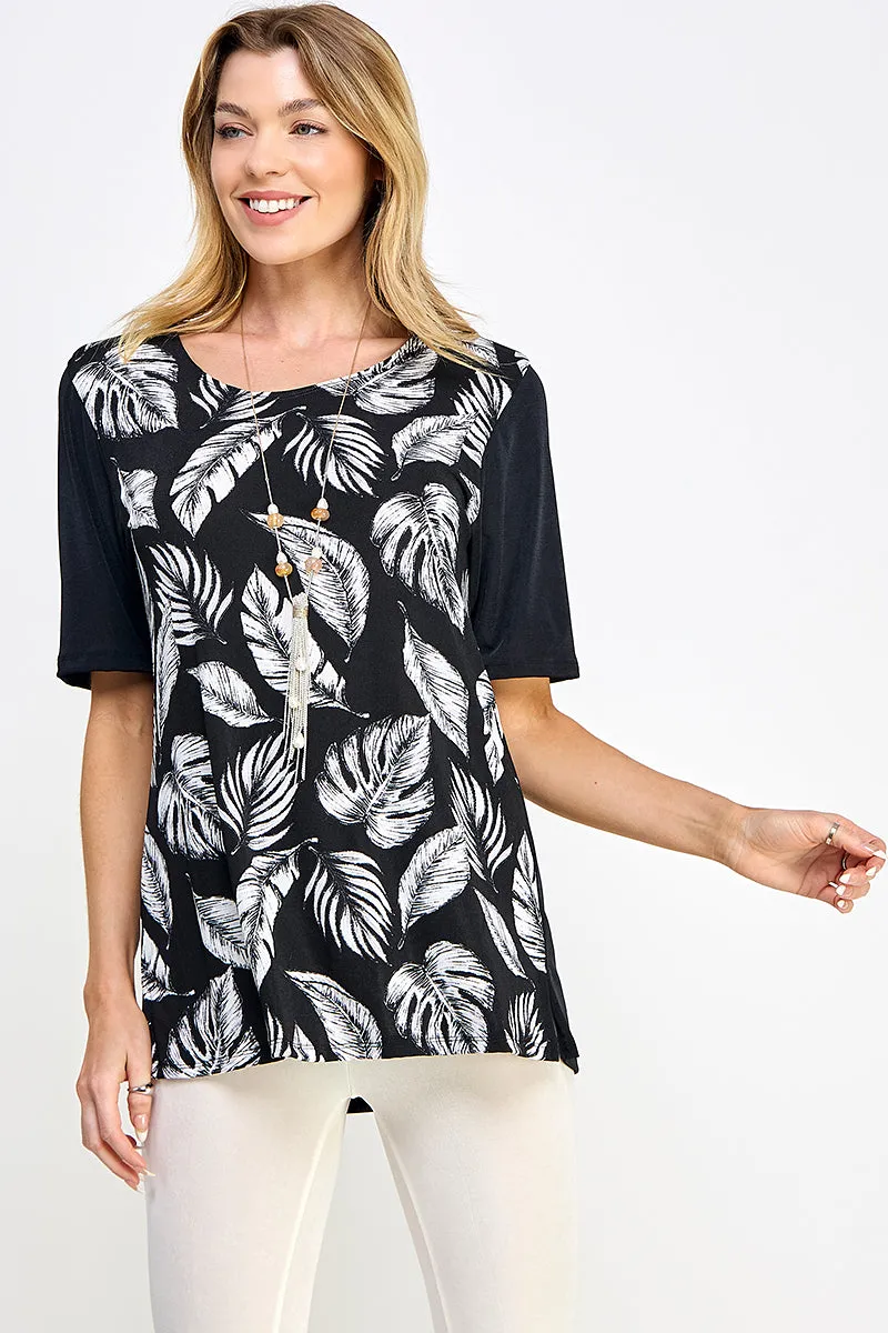 BNS Contrast Half Sleeve Top-3094BN-HRP1-C-W388