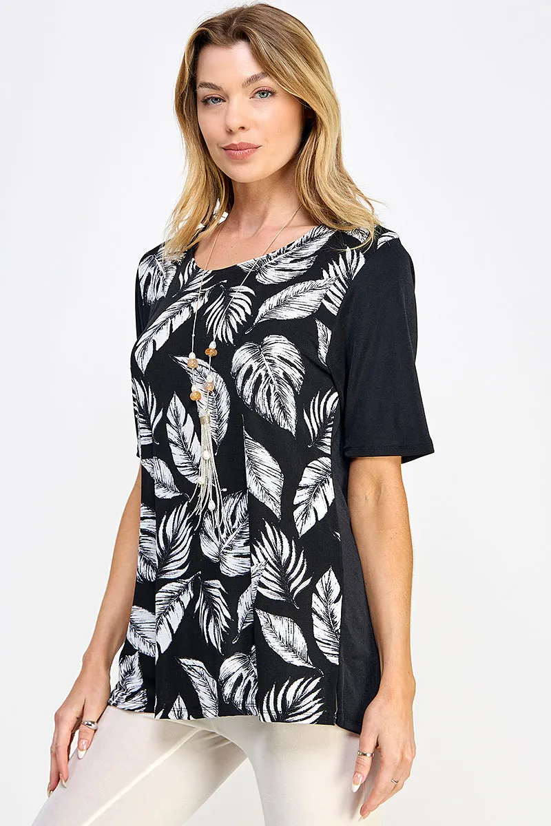 BNS Contrast Half Sleeve Top-3094BN-HRP1-C-W388