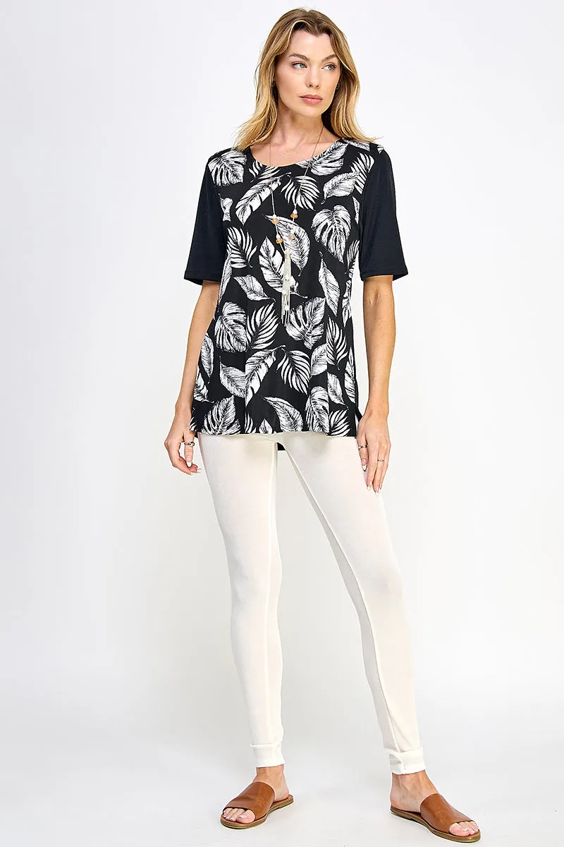 BNS Contrast Half Sleeve Top-3094BN-HRP1-C-W388