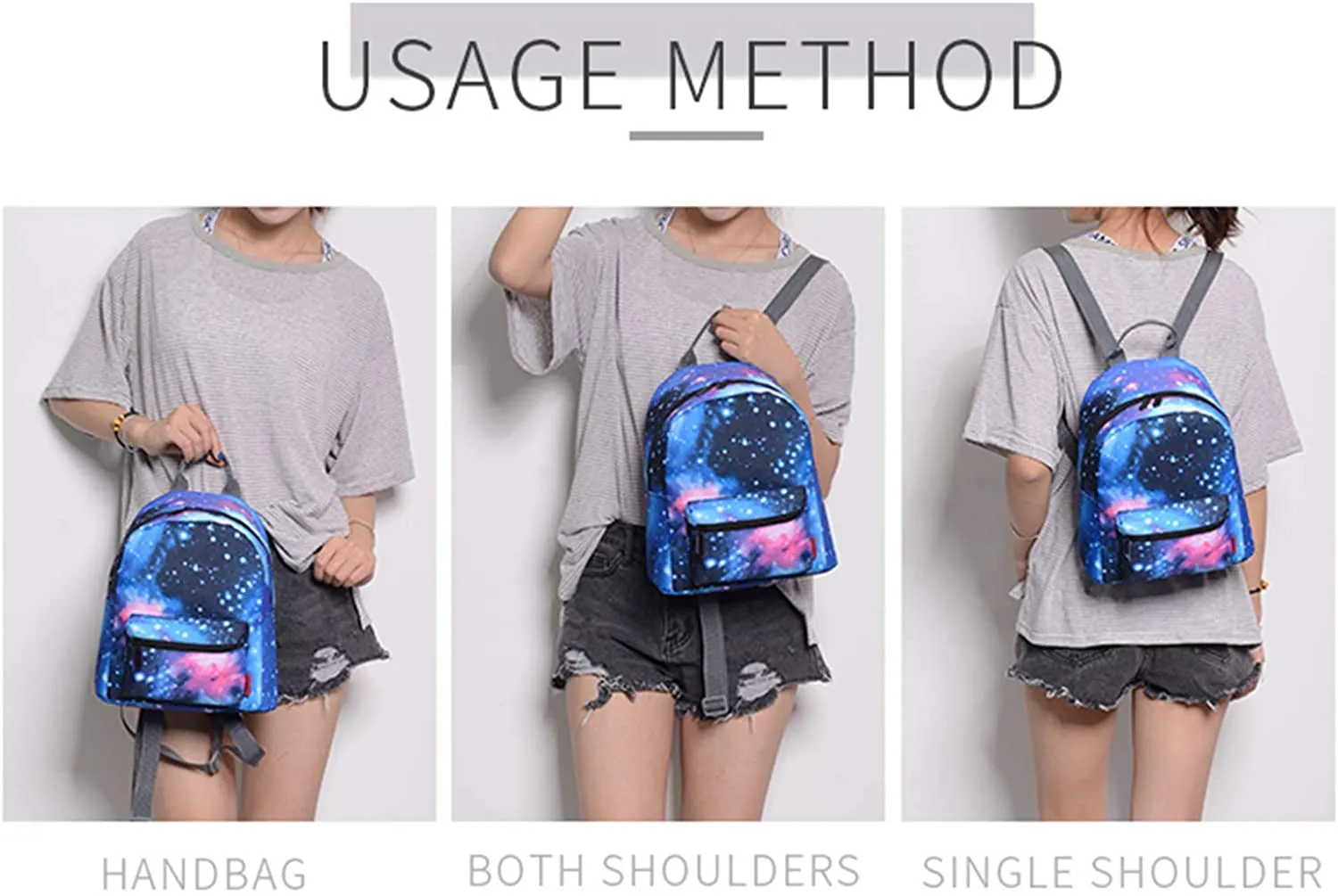 Bravo! Fashion Design All Purpose 9" Floral Backpack (Galaxy Black)