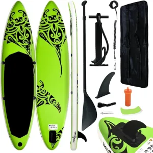 Enhance Paddling Experience with Inflatable Stand Up Paddleboard Set, 120.1"x29.9"x5.9", Durable and Convenient, Green