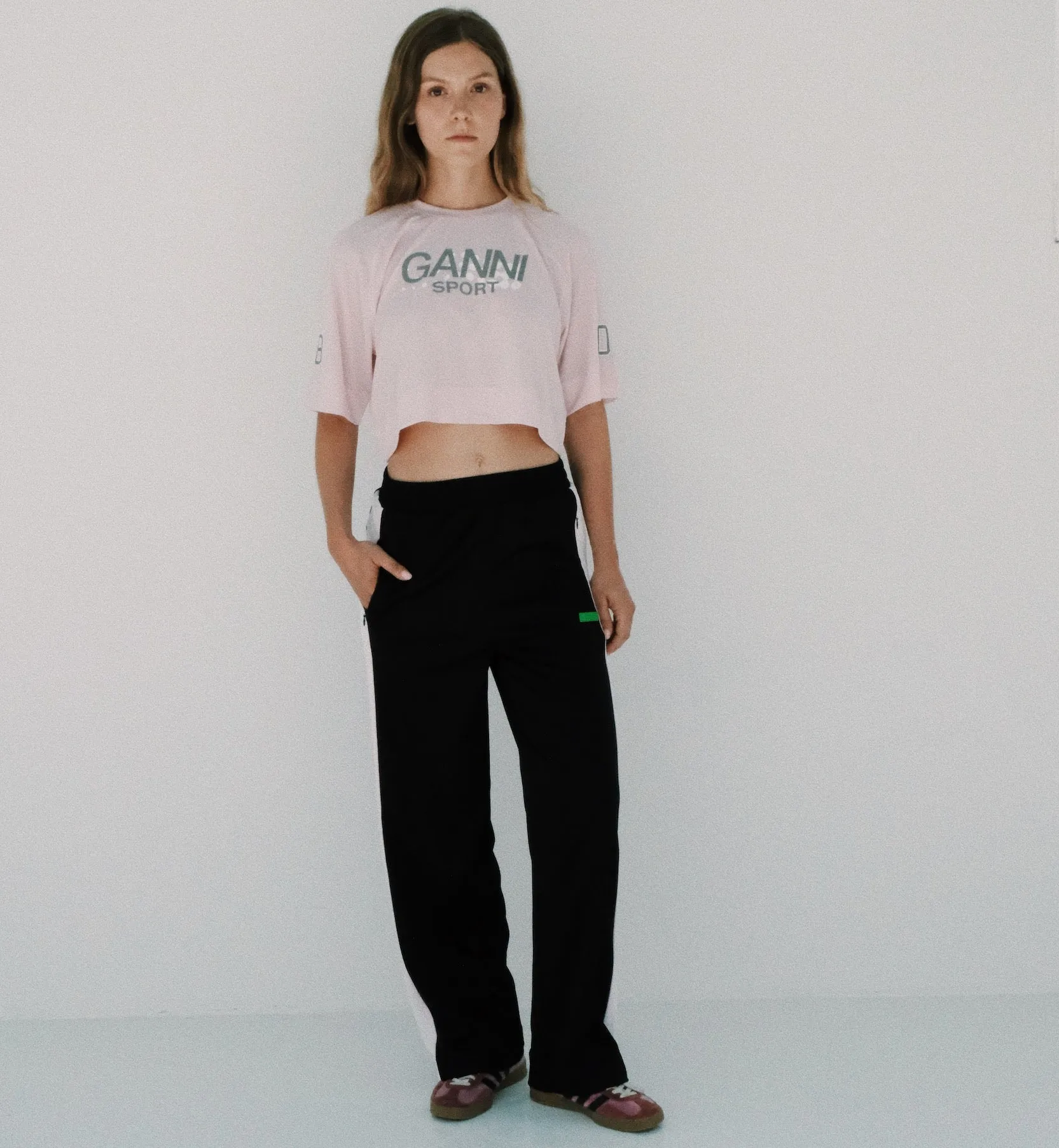 GANNI Active Mesh Cropped T-shirt