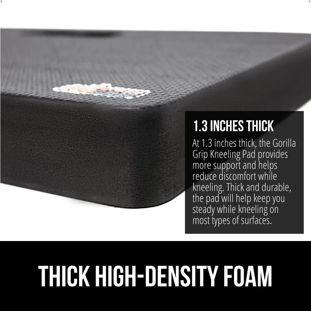 GORILLA GRIP Extra Thick Patent Pending Garden Kneeling Pad, Supportive Soft Foam Knee Cushioning for Gardening, Water Resistant Construction, Bathing Baby, Workout Supplies, Lightweight