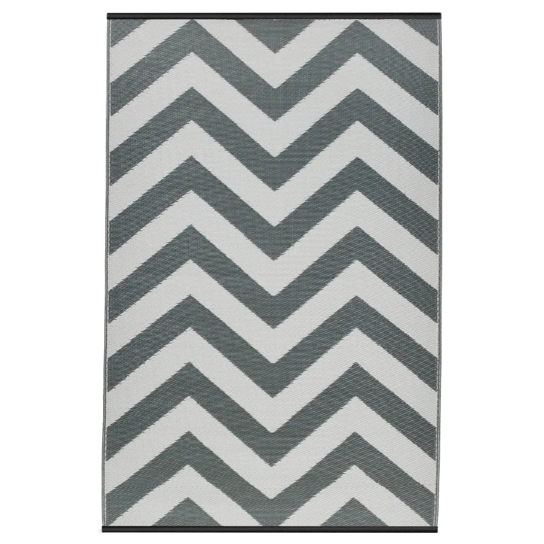 Laguna Paloma and White Chevron Large Outdoor Rug