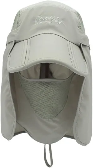 LLmoway Mens Womens Kids Sun Protection Fishing Hat Safari Flap Cap Quick Dry