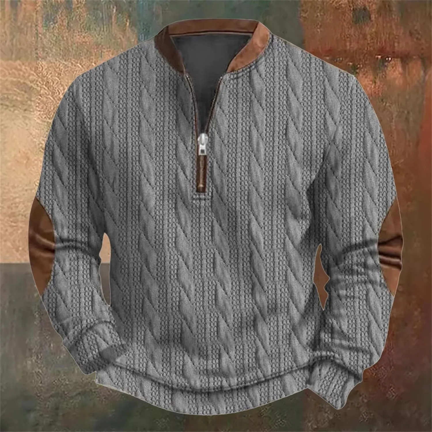 Mens Corduroy Shirt Lapel Pullover Sweatshirts Casual Button Down Lapel/Stand Collar Shirts Henley Sweatshirt Men