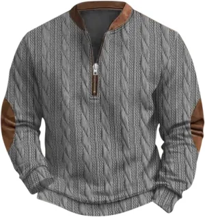 Mens Corduroy Shirt Lapel Pullover Sweatshirts Casual Button Down Lapel/Stand Collar Shirts Henley Sweatshirt Men