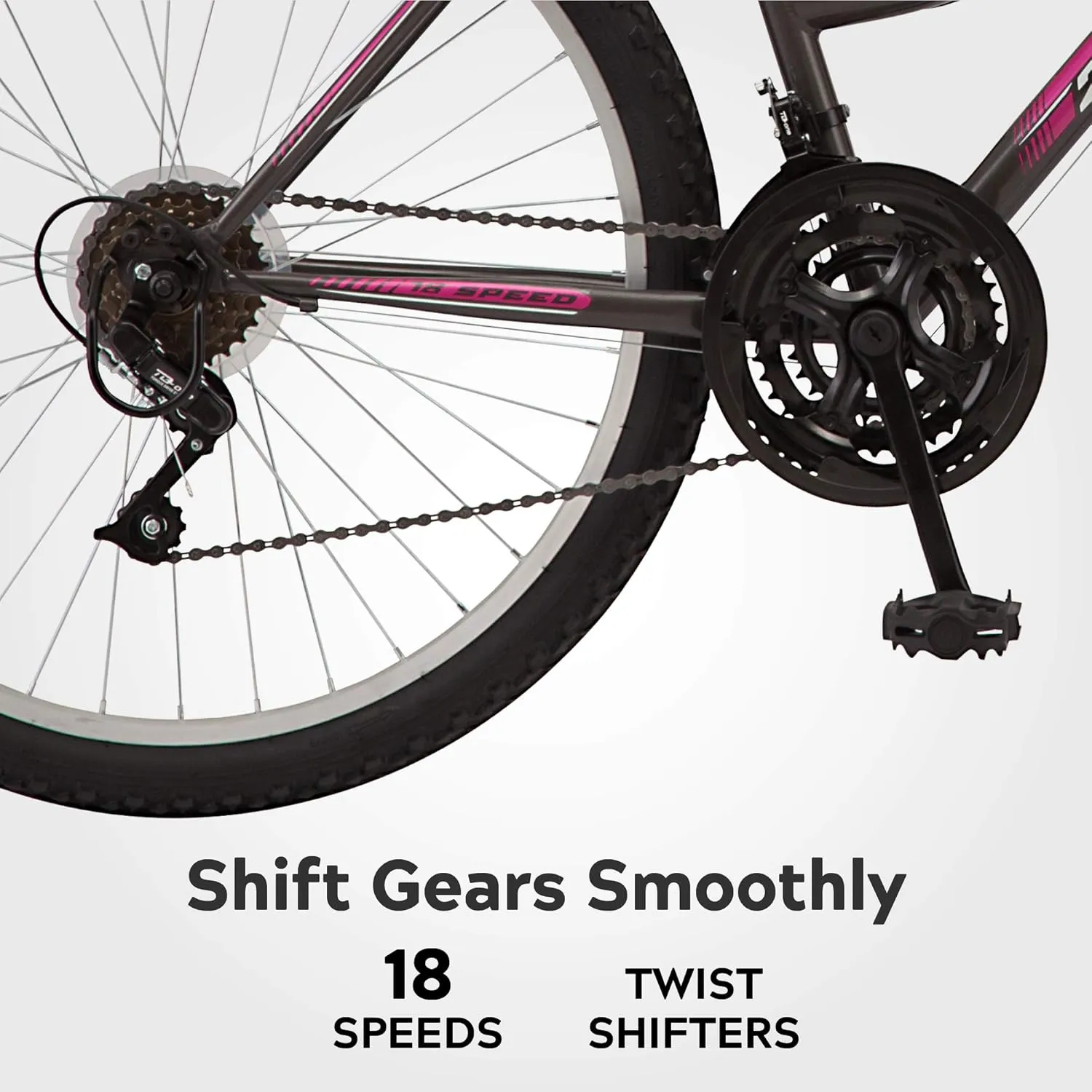 Mountain Sport Bike for Adult Youth Men Women, 24-26-Inch Wheels, 18-Speed Twist Shifters, Linear Pull Brake, Front Suspension, and Steel Frame
