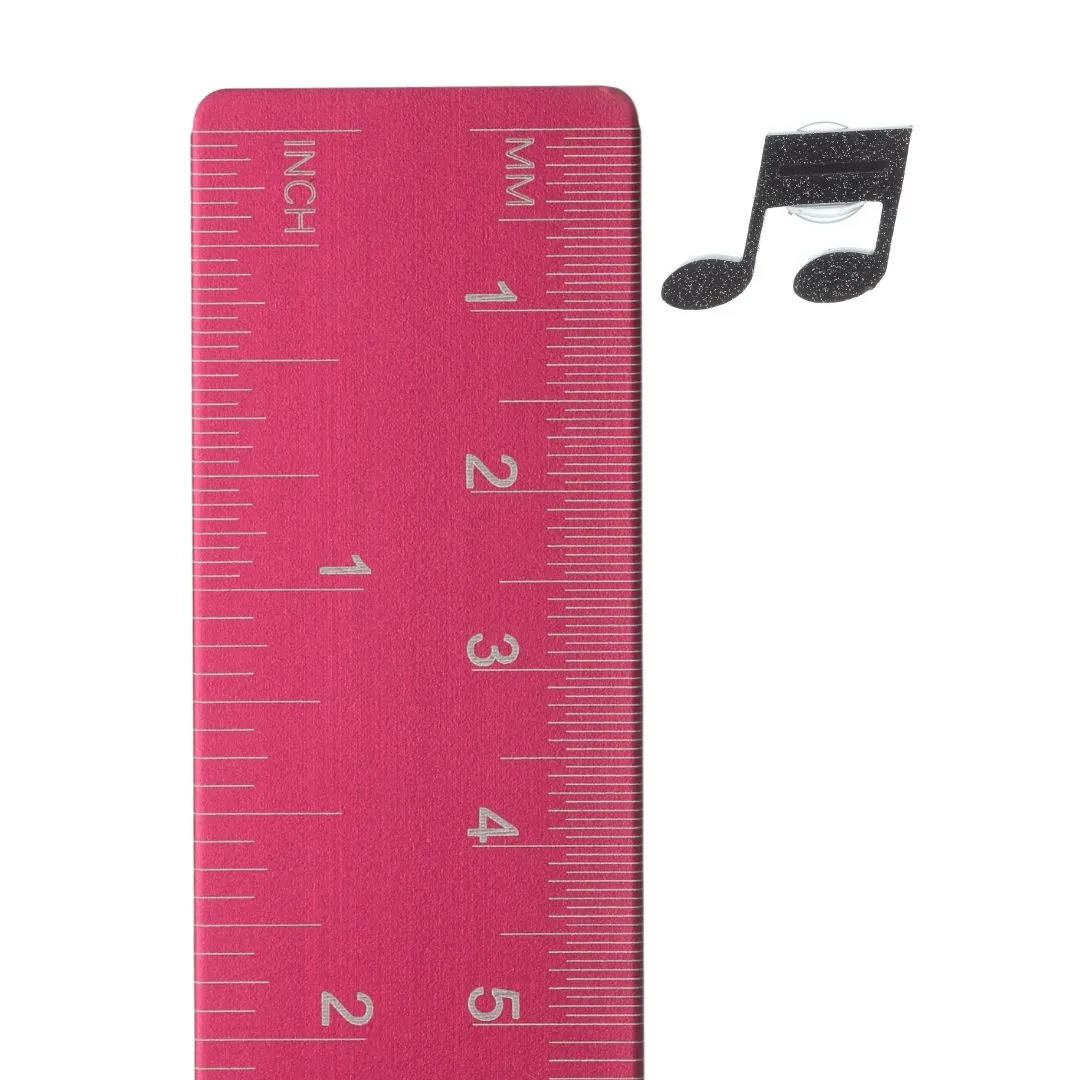 Music Note Glitter Studs Hypoallergenic Earrings for Sensitive Ears Made with Plastic Posts