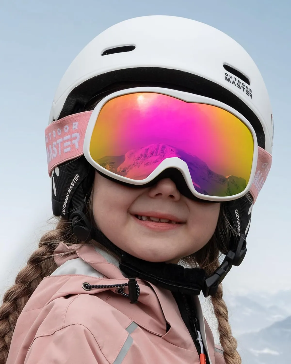 OutdoorMaster Owl Kids Ski Goggles OTG Anti-Fog Snowboard Goggles with 100% UV Protection