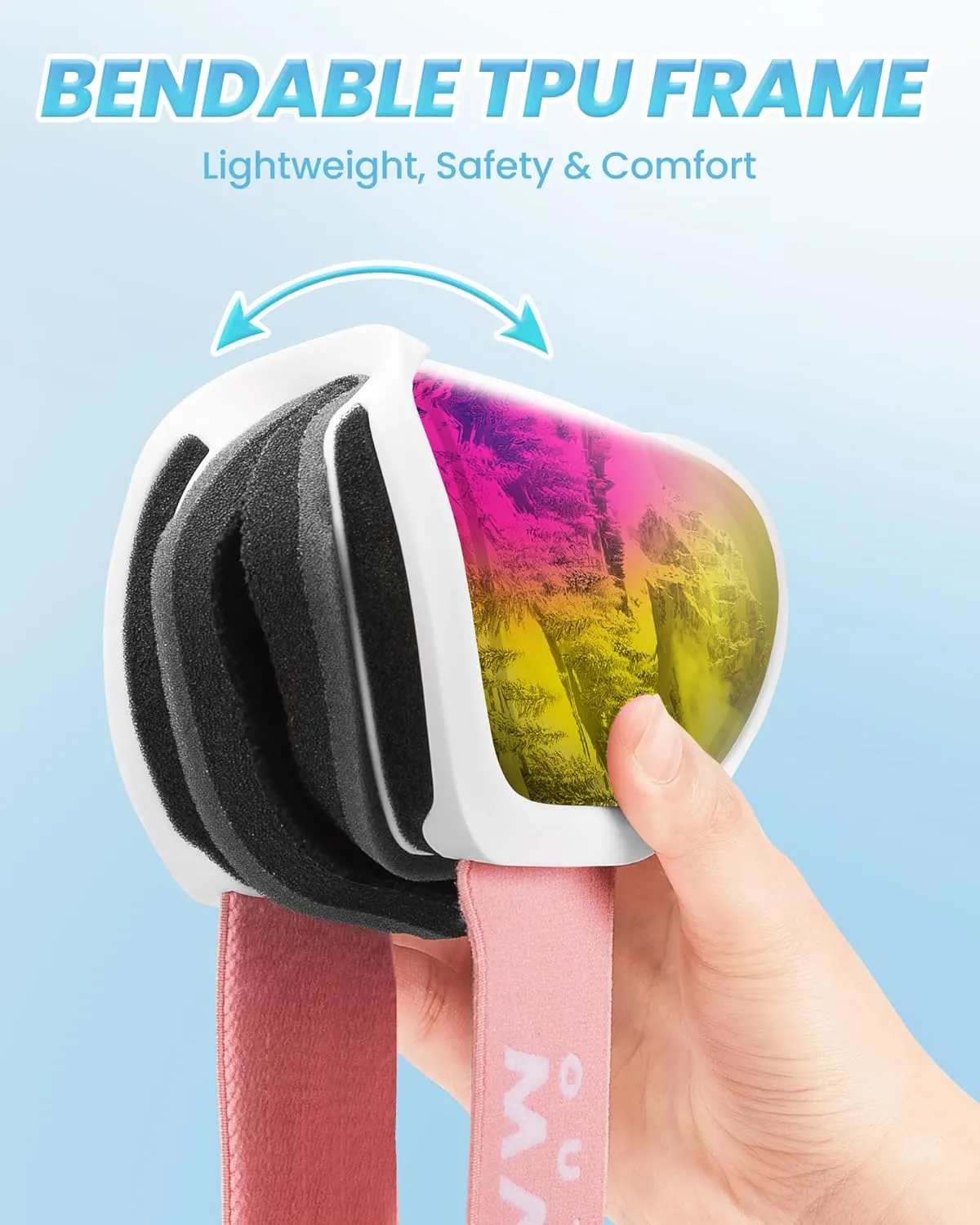 OutdoorMaster Owl Kids Ski Goggles OTG Anti-Fog Snowboard Goggles with 100% UV Protection