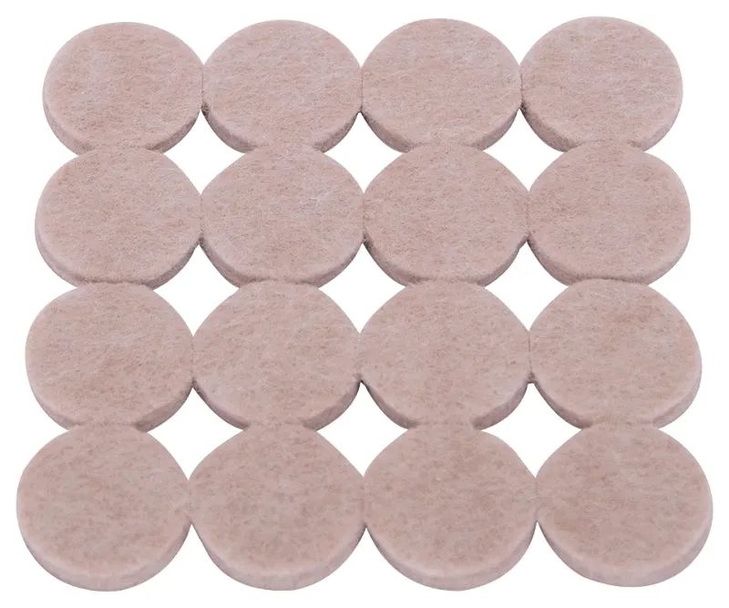 ProSource FE-50201-PS Furniture Pad, Felt Cloth, Beige, 1 in Dia, 3/16 in Thick, Round :CD 16: QUANTITY: 1