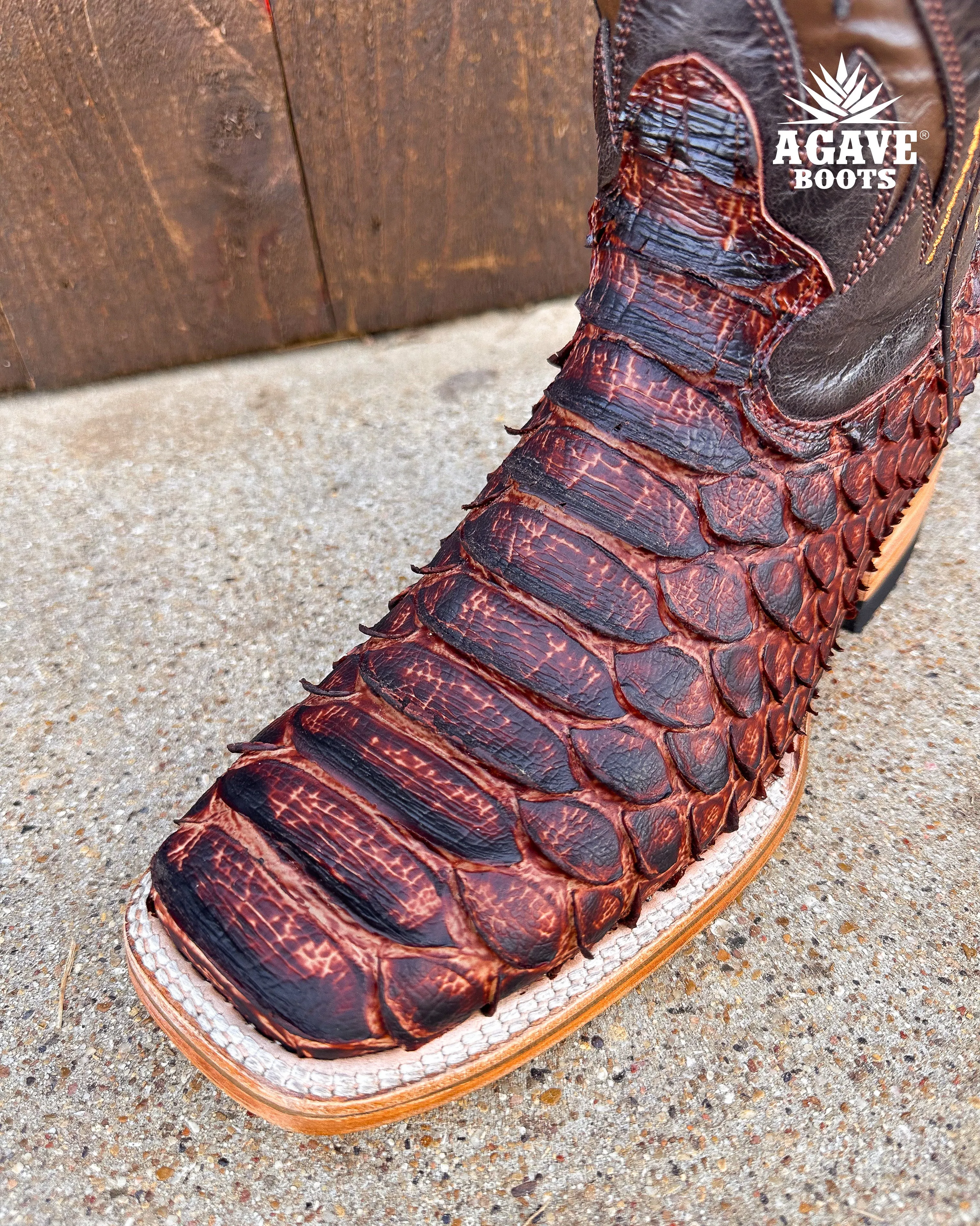 PYTHON COGNAC  | MEN SQUARE TOE WESTERN COWBOY BOOTS