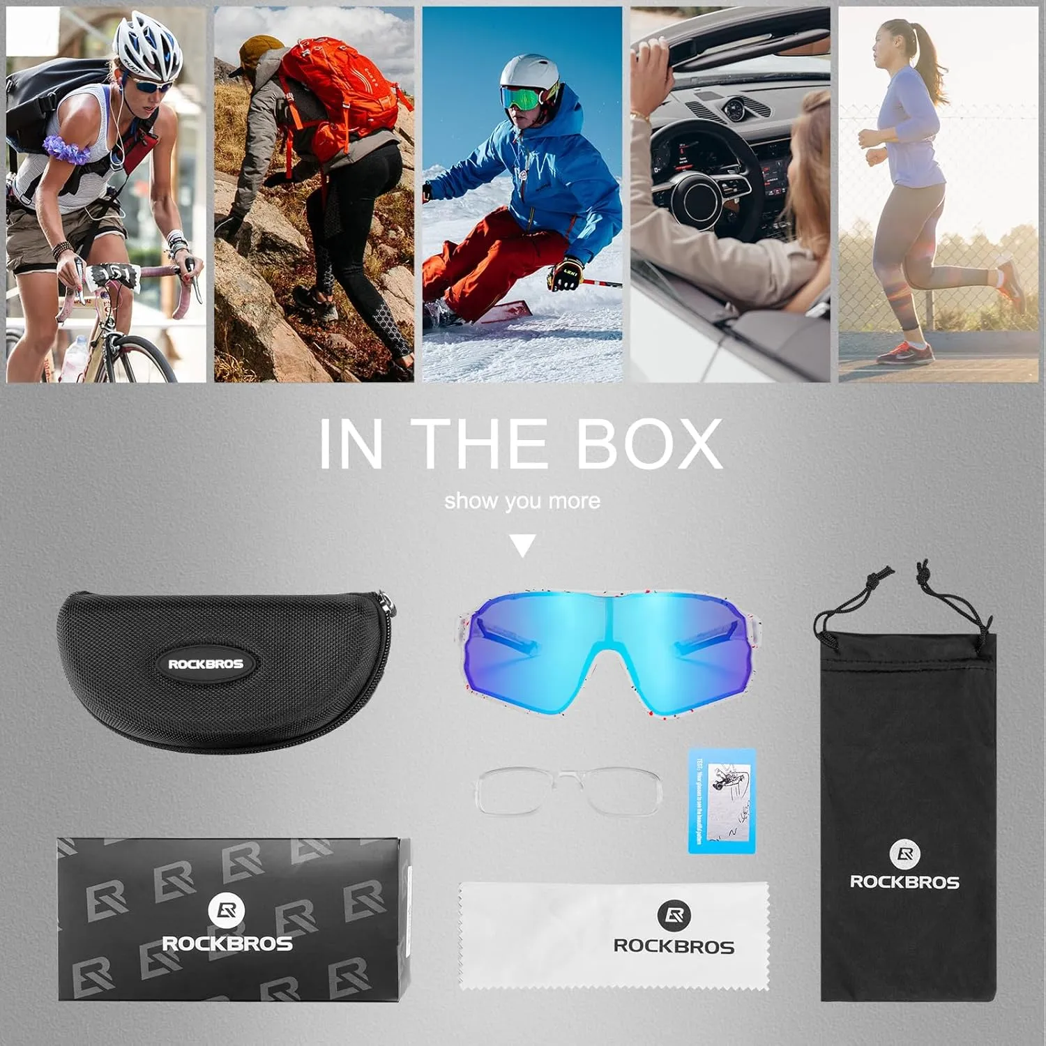 ROCKBROS Polarized Sunglasses UV Protection for Women Men Cycling Sunglasses