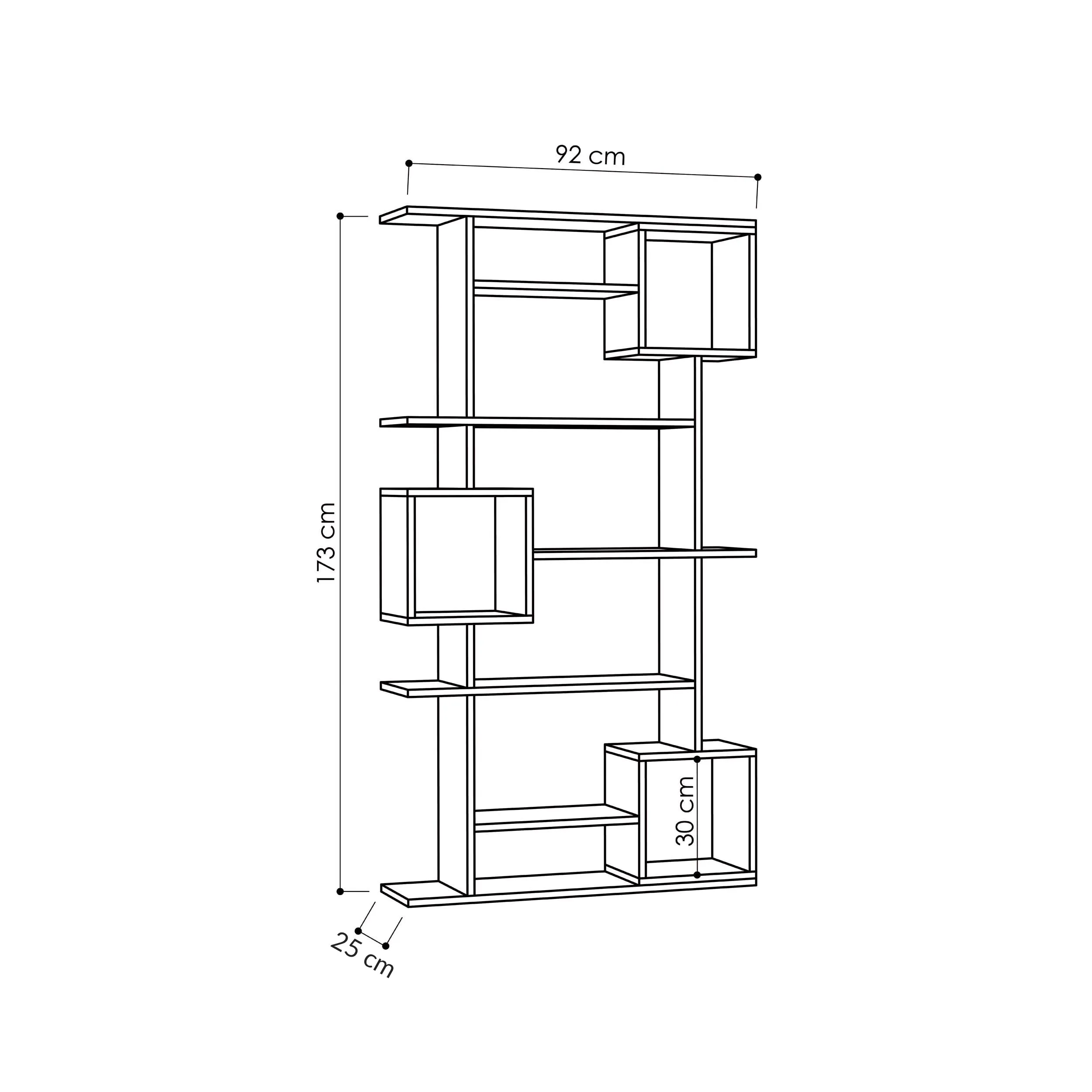Soto Modern Bookcase Display Unit Tall 173cm