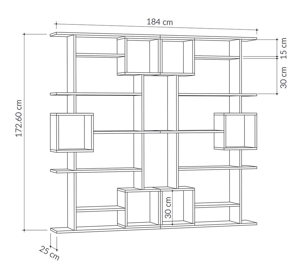 Soto Modern Bookcase Display Unit Tall 173cm