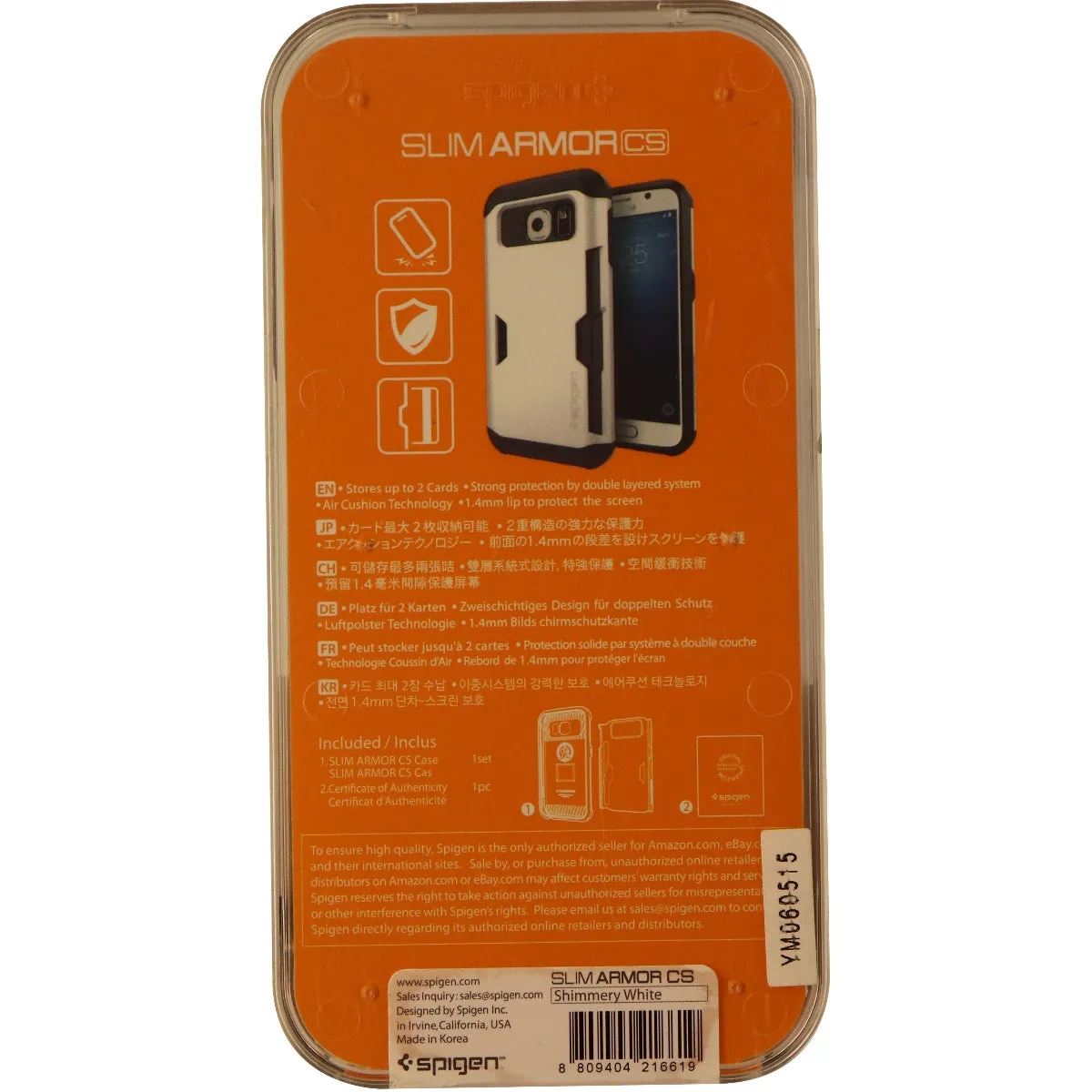 Spigen Slim Armor CS Series Dual Layer Hard Case for Galaxy S6 - White/Black