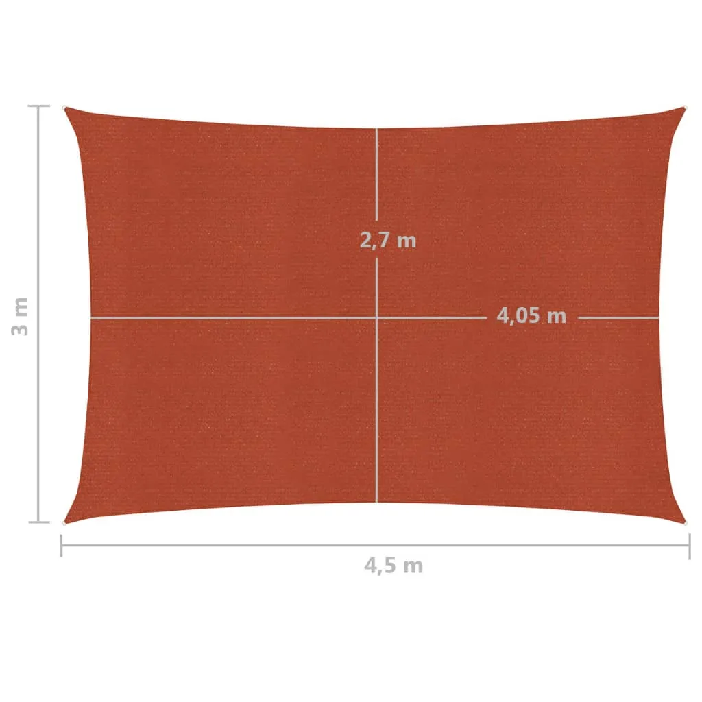 Sunshade Sail 160 g/m² Terracotta 3x4.5 m HDPE