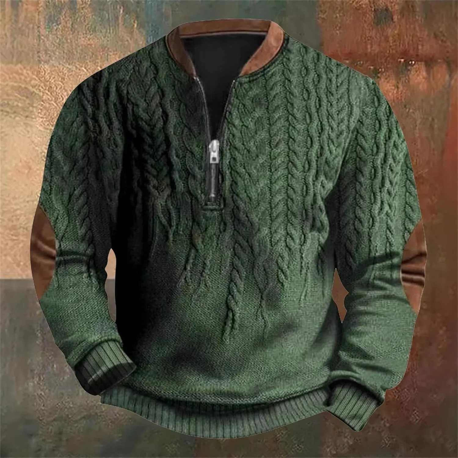 Sweatshirts for Men 2025 Vintage Stand Collar Pullover Casual Thermal Loose Fit Button Up Pullovers Henley Shirt Men