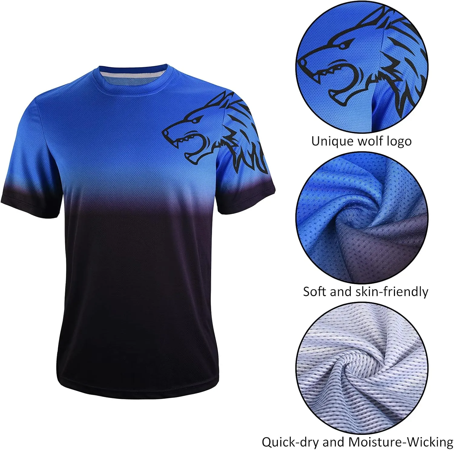 Wisdom Leaves Mens Mountain Bike Jersey Short Sleeve MTB Shirts Moisture-Wicking and Quick-Dry